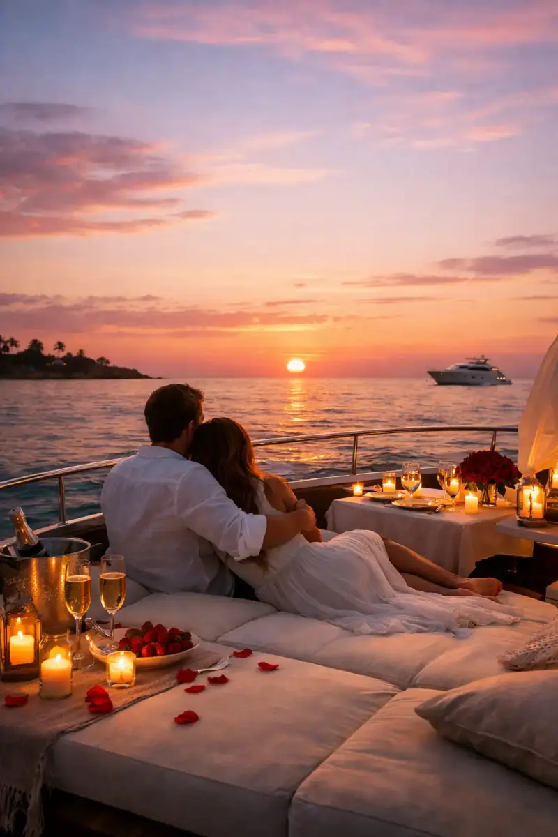 Step aboard a private yacht and celebrate love at sea